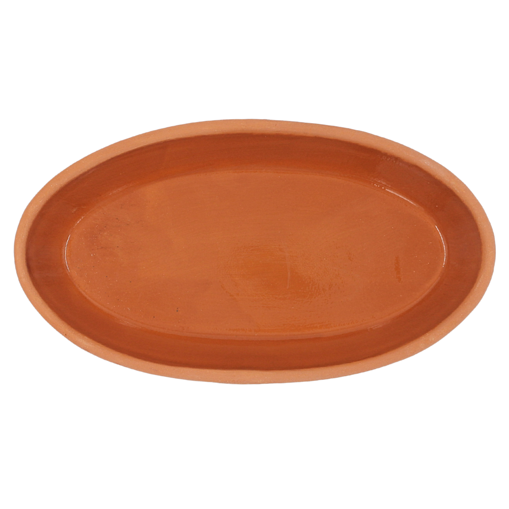 Charola Oval Para Hornear 23*13*3.5 Cm Barro Con Esmalte En Interior Viapot