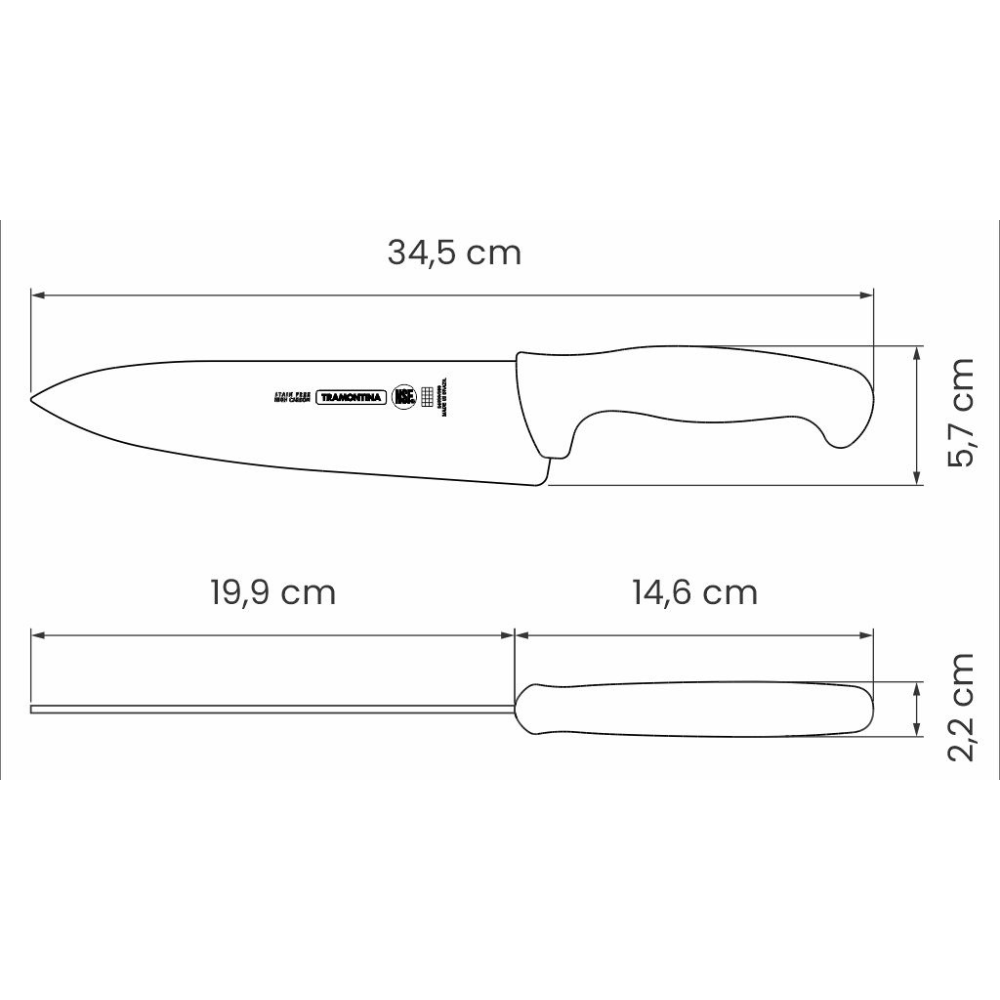 Cuchillo profesional para Chef 8 pulgadas azul Tramontina