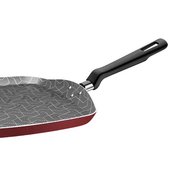 Comal Cuadrado Rojo Liso 26 Cm Rivoli@