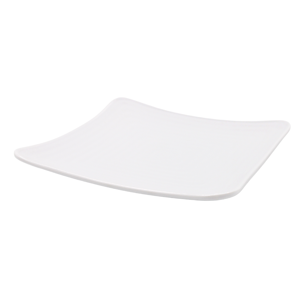 Plato cuadrado con relieve 23 cm melamina blanca Tavola