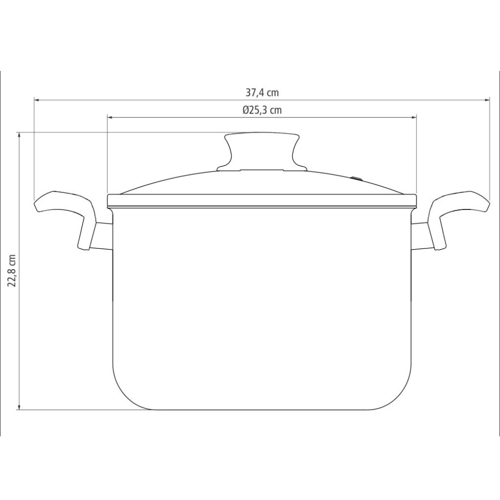 Olla alta 24 cm Paris roja aluminio Tramontina