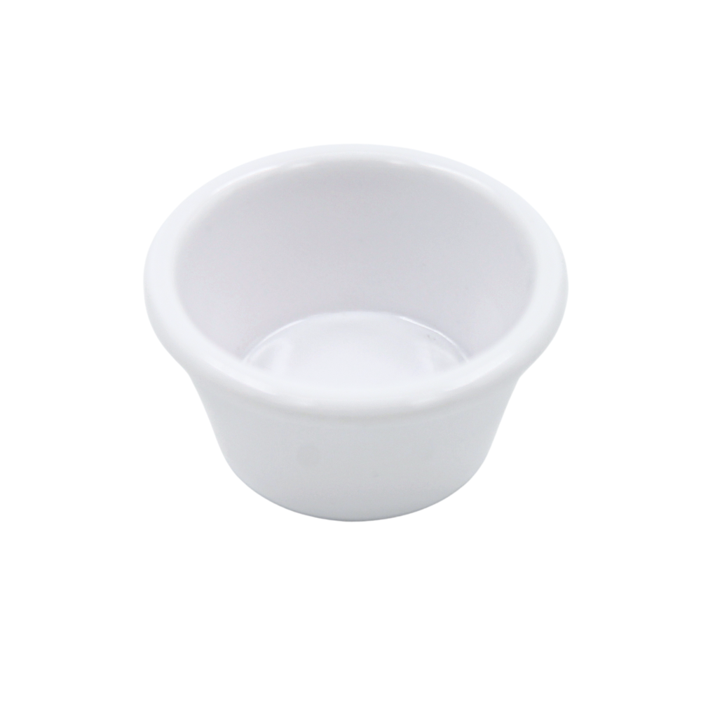 Ramekin 2 onzas 7 x 4 cm melamina blanca brillante