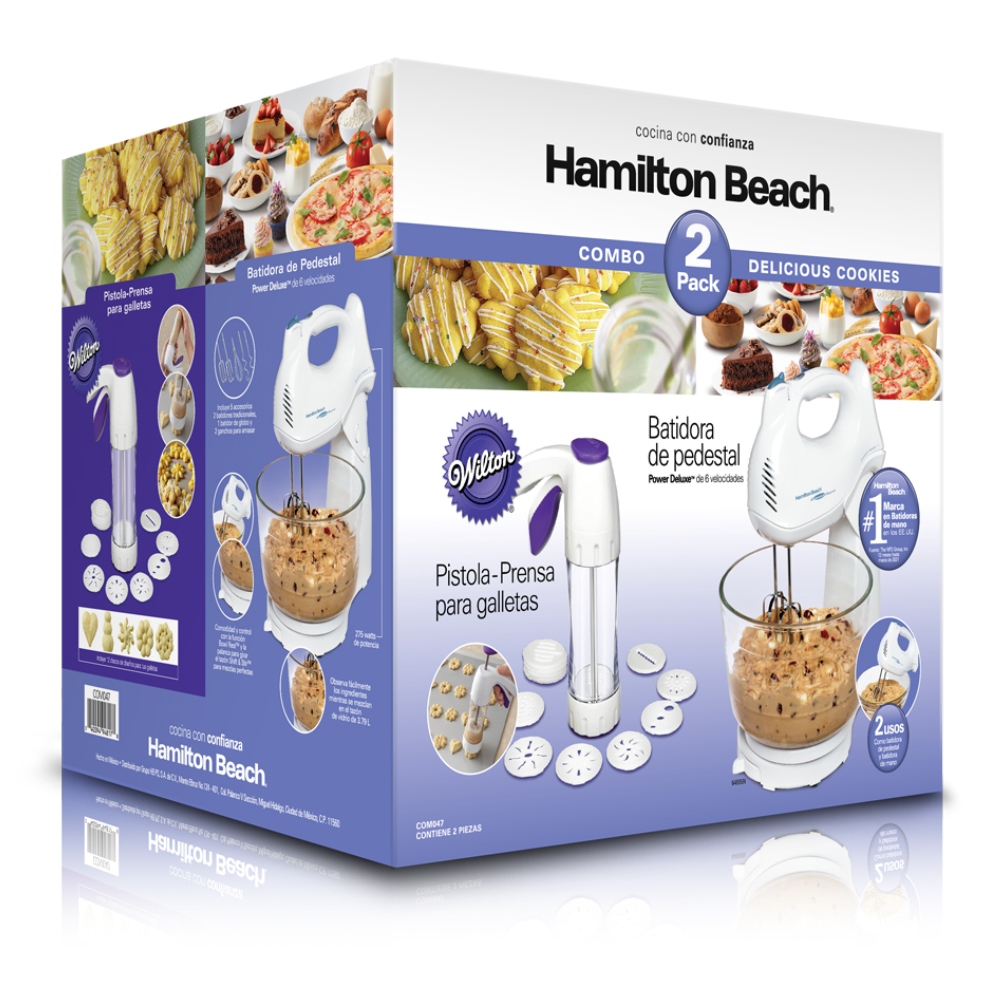 Combo batidora y prensa de galletas Hamilton Beach Delicious Cookies