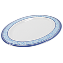 Plato oval 14&quot; melamina Formosa azul