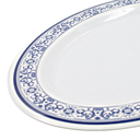 Plato oval 12&quot; 30 cm melamina talavera azul