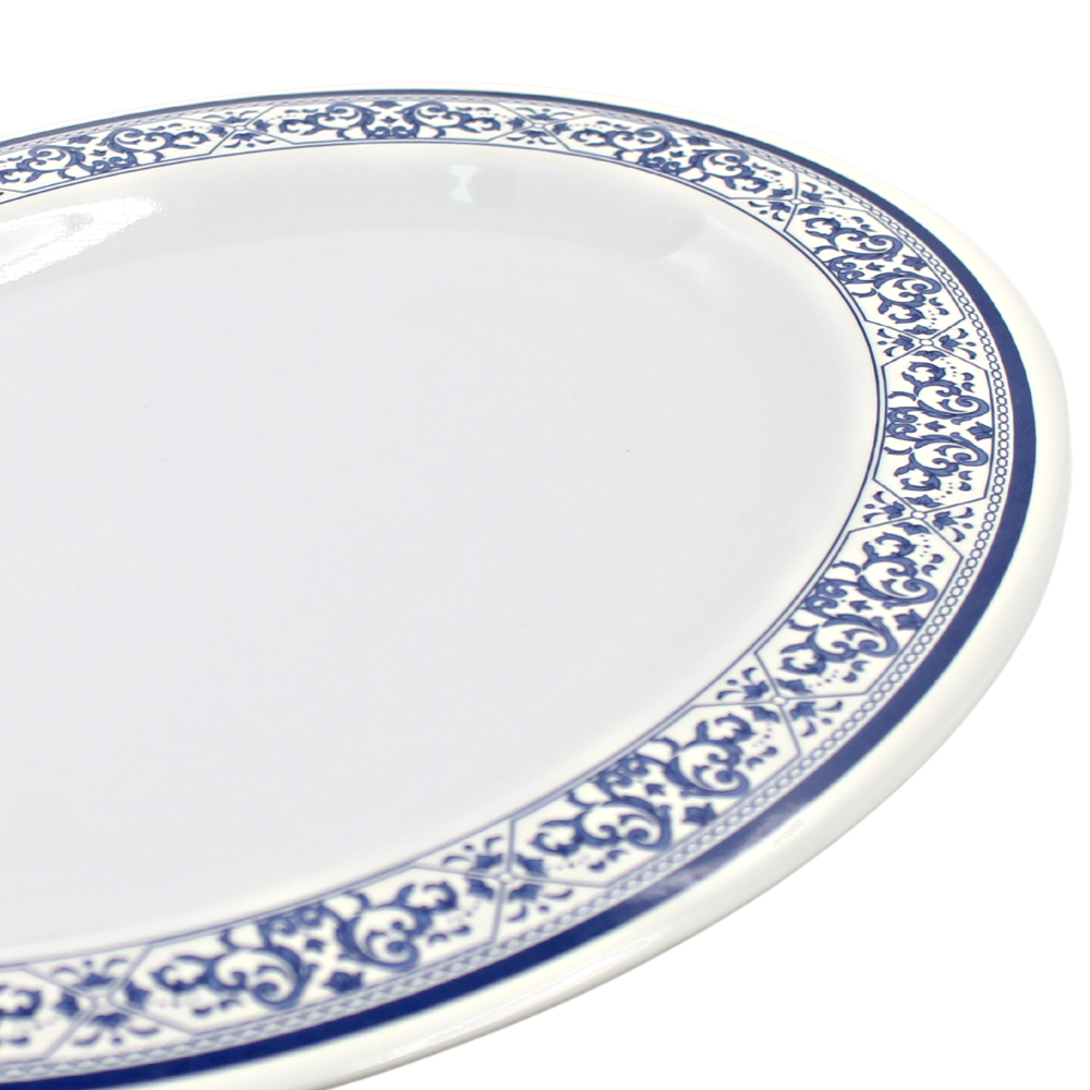 Plato oval 12&quot; 30 cm melamina talavera azul