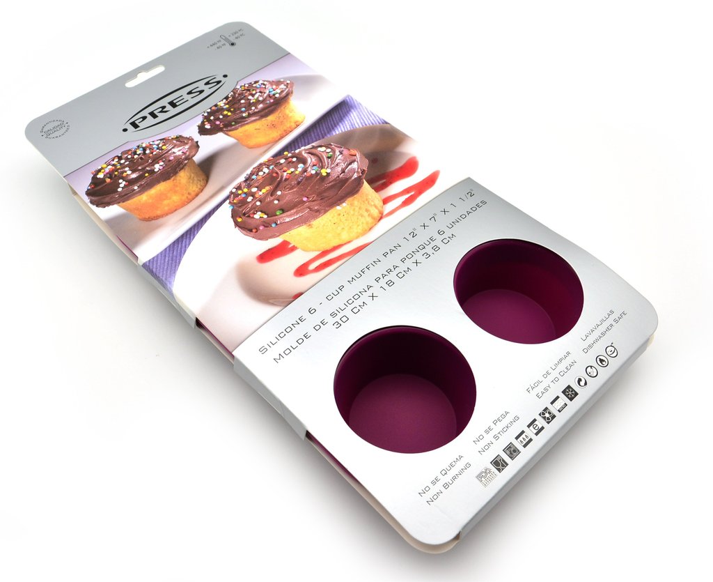 Molde de Silicón para 6 Cupcakes Morado