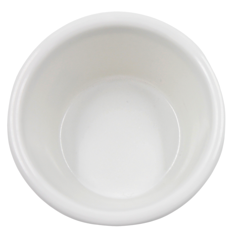 Ramekin blanco rayado 2 onzas melamina blanca