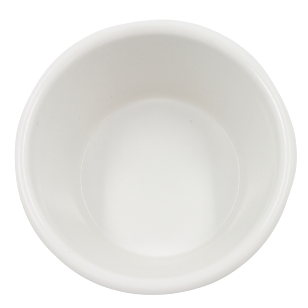 Ramekin blanco rayado 4 onzas melamina blanca