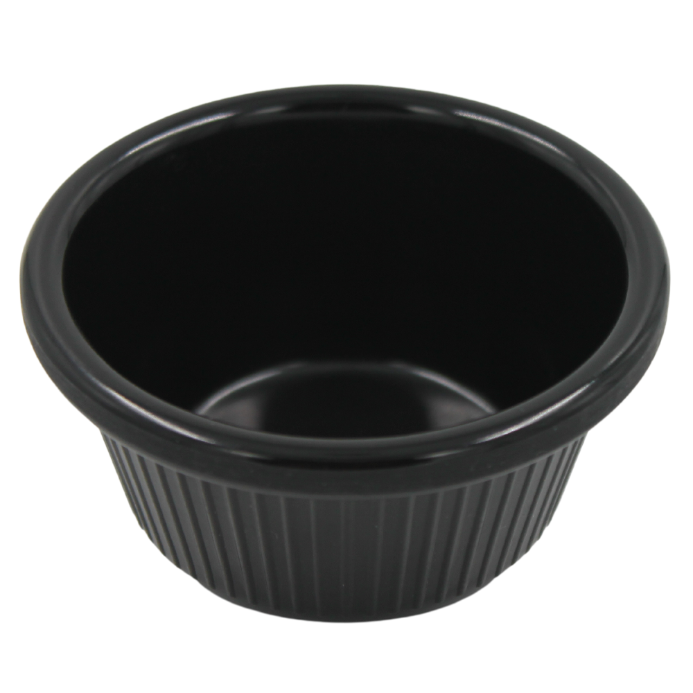 Ramekin negro rayado 2 onzas melamina negra