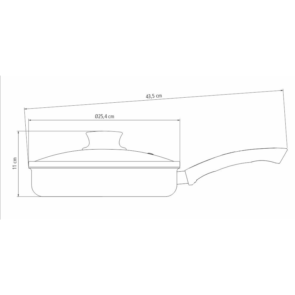 Sartén Tramontina Rivoli 24 cm con tapa de vidrio @