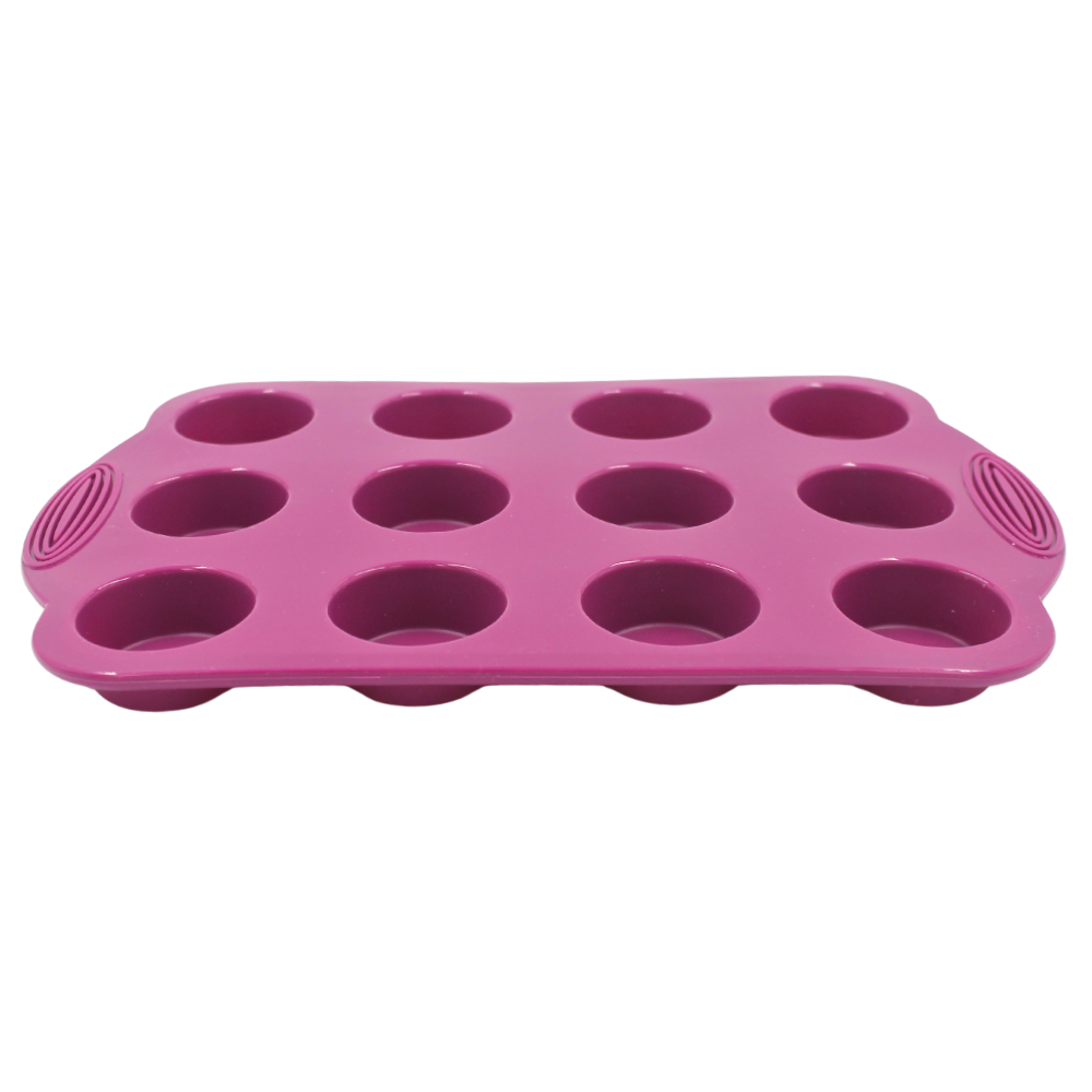 Molde de silicón para 12 mini cupcakes morado Press