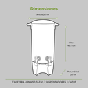 Cafetera urna de acero inoxidable con 2 dispensadores para 50 tazas Avera @