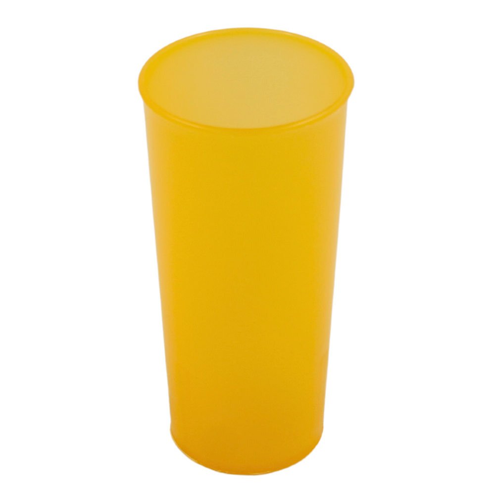 Vaso transparente color naranja 16 onzas de plástico