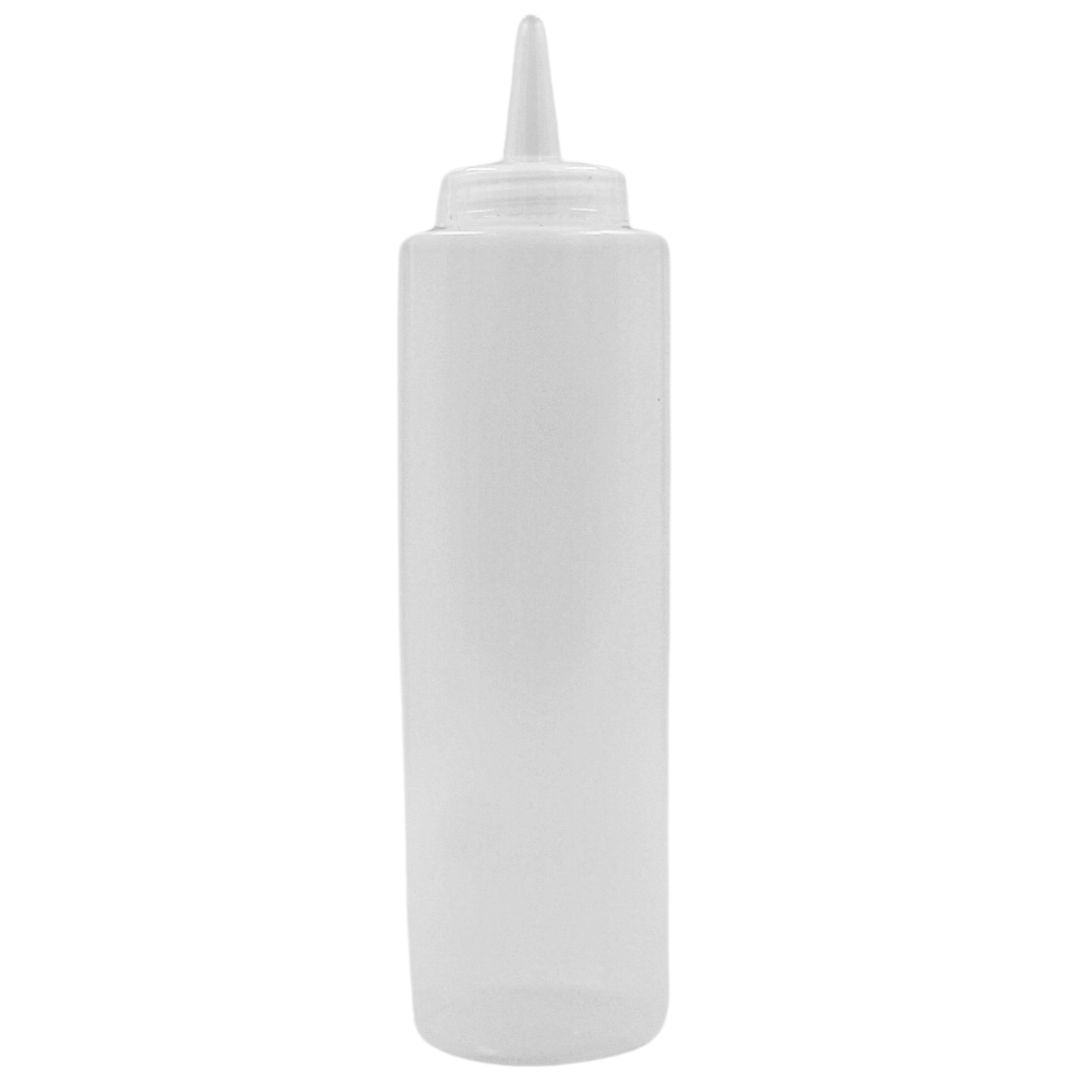 Botella dispensadora 12 onzas de plástico transparente para aderezos