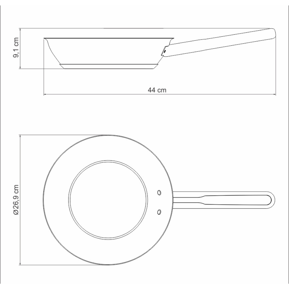 Sartén 24 cm Ventura acero inoxidable con antiadherente Tramontina