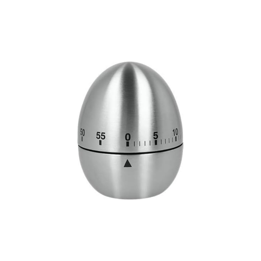 Temporizador minutero mecánico con forma de huevo acero inoxidable Metaltex