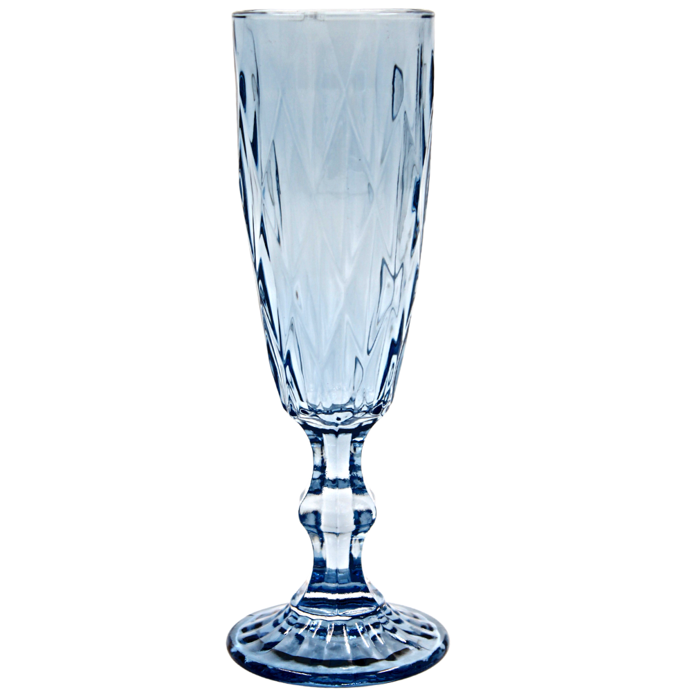 Copa de vidrio flauta color azul claro 165 ml Home Sweet Home