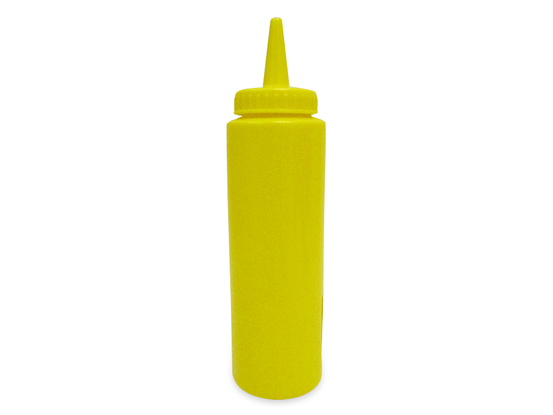 Botella dispensadora 8 oz de plástico para aderezos amarilla  