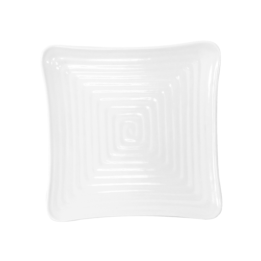 Plato Square con relieve 22 cm melamina blanca Tavola