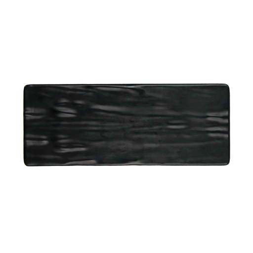 Platón rectangular 25 x 10 cm melamina negra mate con textura