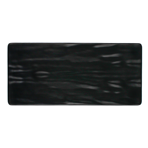 Platón rectangular 30 x 14 cm melamina negra mate con textura