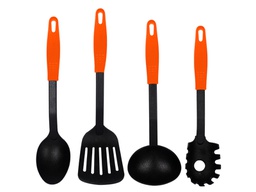 [1514051] Set De 4 Utensilios Valery Nylon Mango Naranja (10)