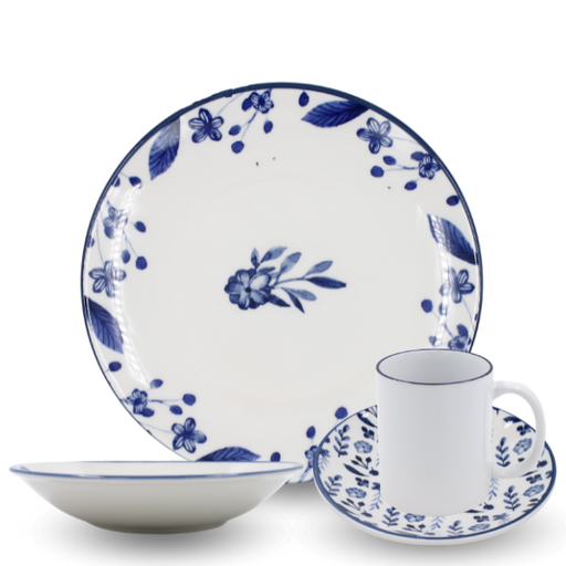 Vajilla de porcelana Anfora Blue Summer 16 piezas