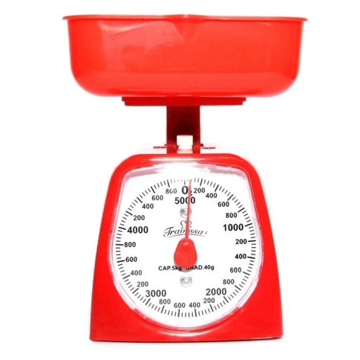 Báscula mecánica de cocina 5 kg Roja