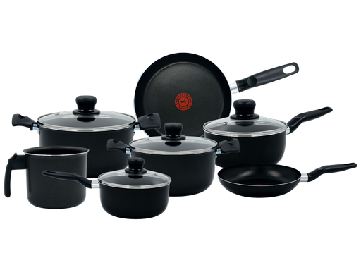 Batería de cocina T-fal Vital negra 11 piezas