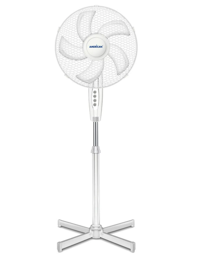 Ventilador de pedestal 5 aspas 16&quot; pulgadas blanco American