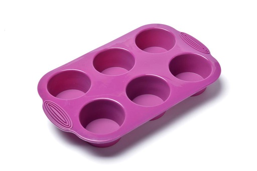 Molde de Silicón para 6 Cupcakes Morado