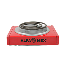 [1542105] Parrilla eléctrica cuadrada 1 resistencia 800 watts roja AlfaMex