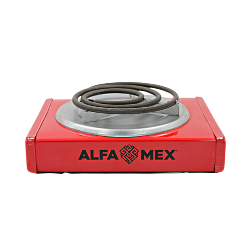 Parrilla eléctrica cuadrada 1 resistencia 800 watts roja AlfaMex