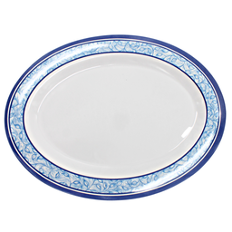 [1284163] Plato oval 14&quot; melamina Formosa azul